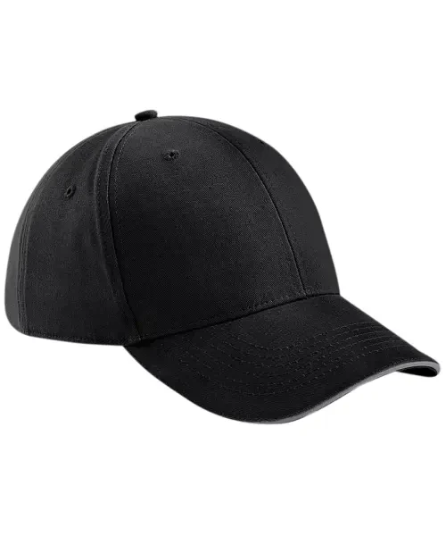 Beechfield Athleisure 6-Panel Cap Black/Graphite Grey