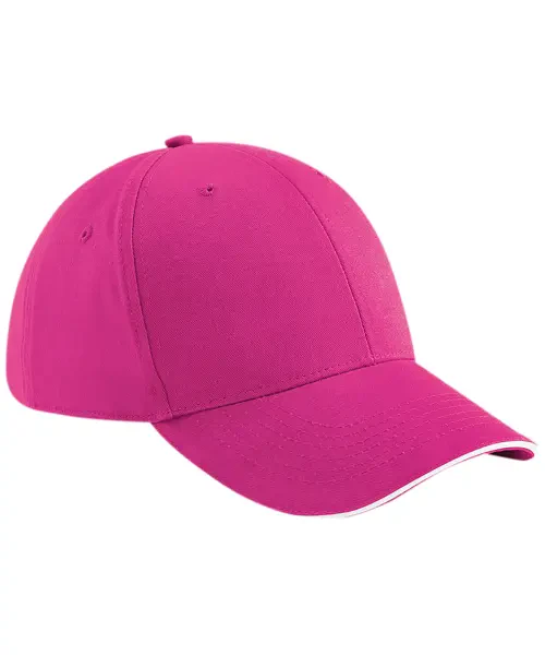 Beechfield Athleisure 6-Panel Cap Fuchsia/White