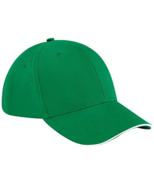 Beechfield Athleisure 6-Panel Cap Kelly Green/White