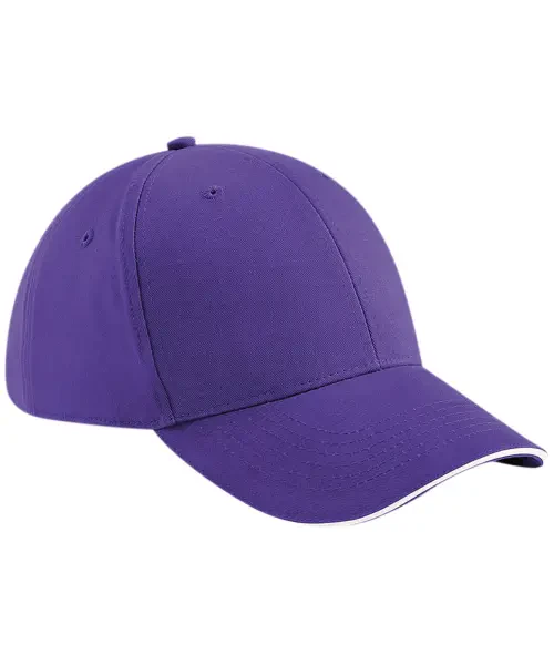 Beechfield Athleisure 6-Panel Cap Purple/White