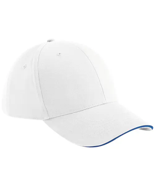 Beechfield Athleisure 6-Panel Cap White/Bright Royal