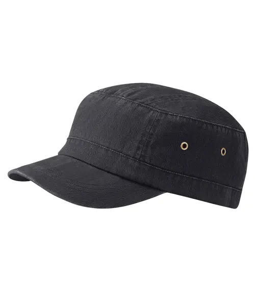 Beechfield Urban Vintage Army Cap Black