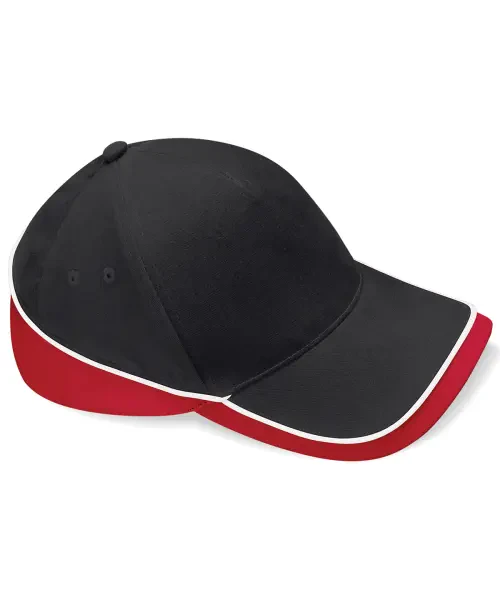 Beechfield Teamwear Competition Cap Black/Classic Red/White