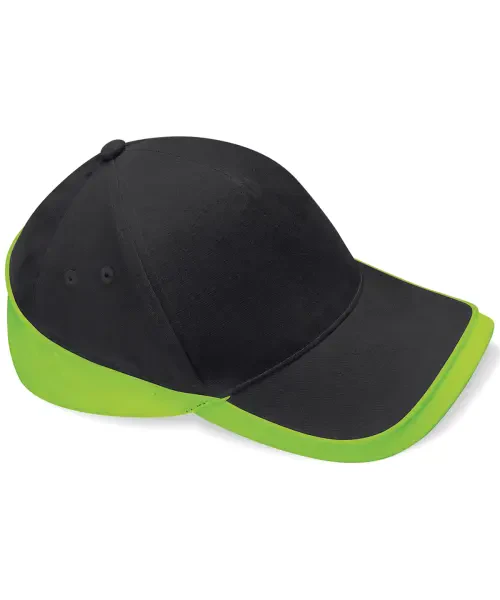 Beechfield Teamwear Competition Cap Black/Lime Green