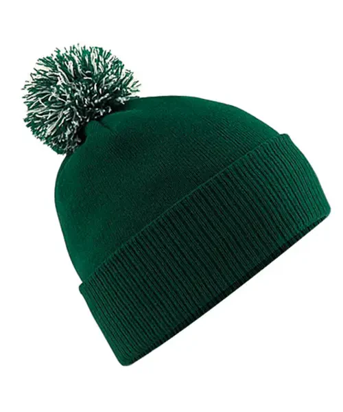 Beechfield Snowstar Beanie Bottle Green/off White