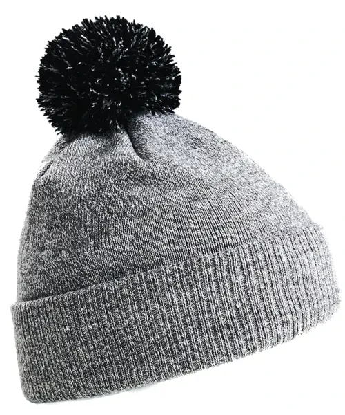 Beechfield Snowstar Beanie Heather Grey/black