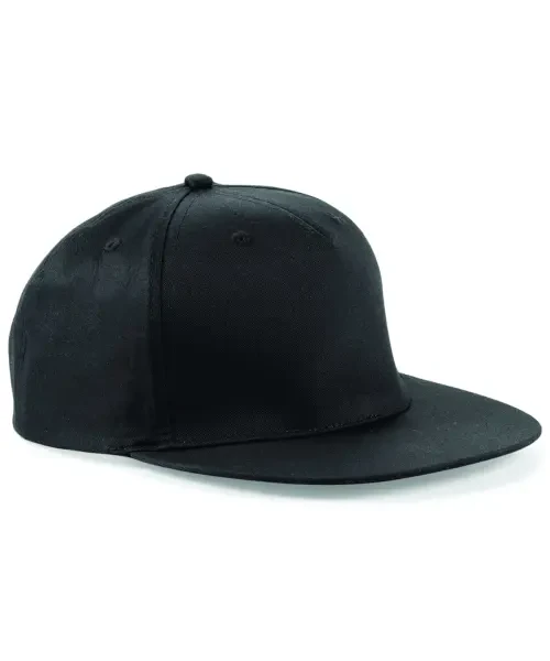 Beechfield 5-Panel Snapback Rapper Cap Black