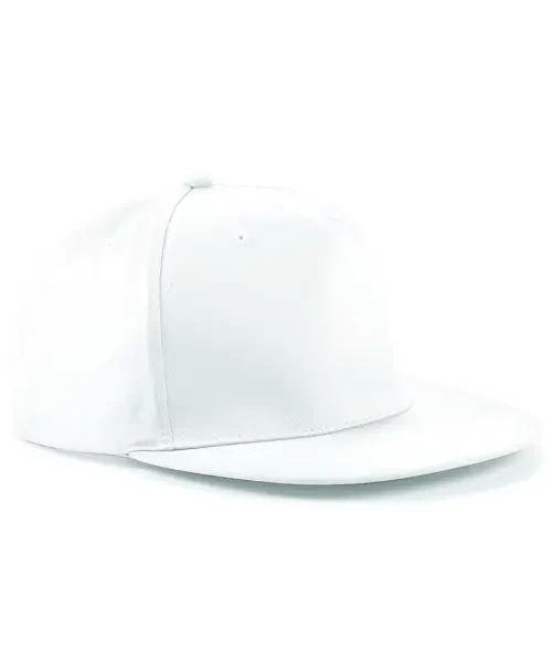 Beechfield 5-Panel Snapback Rapper Cap White