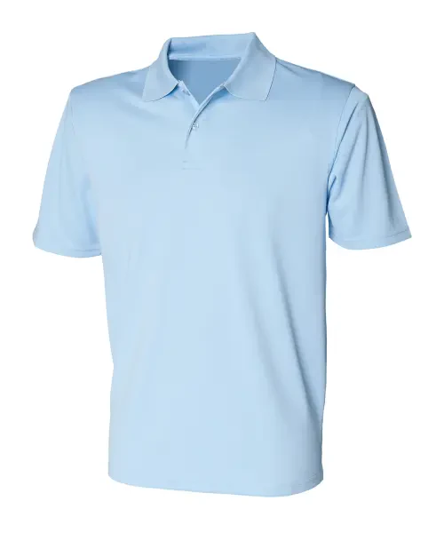 Henbury Coolplus Polo Shirt Light Blue