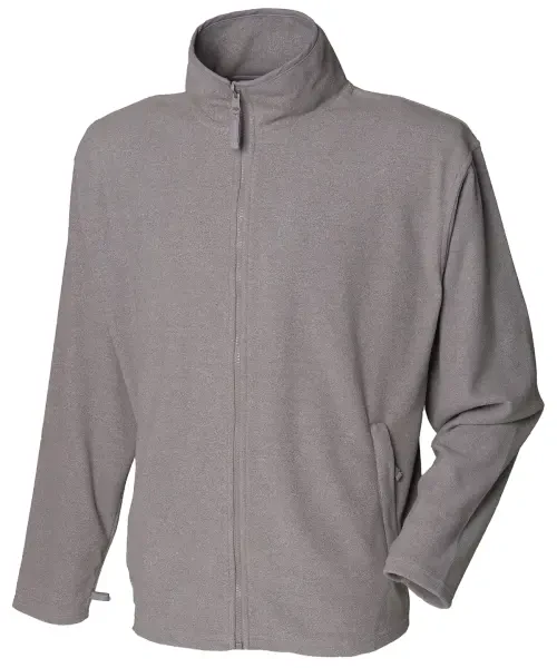 Henbury Microfleece Jacket Heather Grey