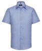 Russell Collection Short Sleeve Easycare Tailored Oxford Shirt Blue