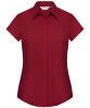 Russell Collection Women's Cap Sleeve Polycotton Fitted Poplin Shirt Red