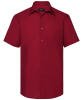 Russell Collection Short Sleeve Polycotton Tailored Poplin Shirt Red