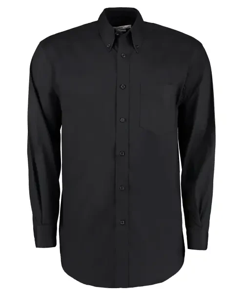 Kustom Kit Corporate Oxford Shirt Long Sleeved Classic Fit Black