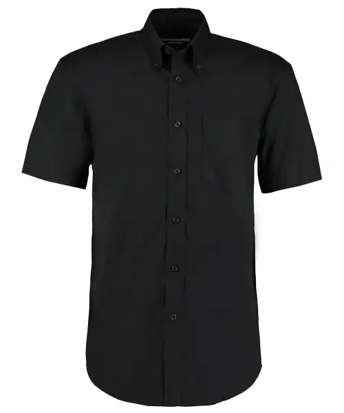 Kustom Kit Corporate Oxford Classic Fit Short-Sleeved Shirt Black