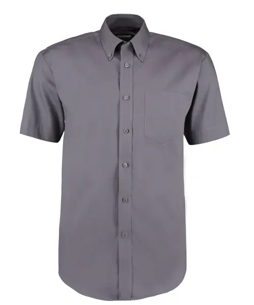 Kustom Kit Corporate Oxford Classic Fit Short-Sleeved Shirt Charcoal