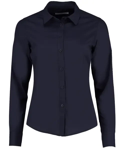 Kustom Kit Women's Poplin Long Sleeve Shirt Dark Navy