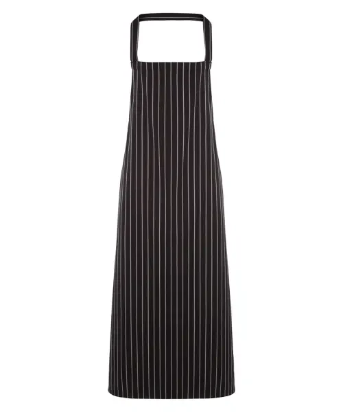 Premier Striped Bib Apron Black/grey One Size