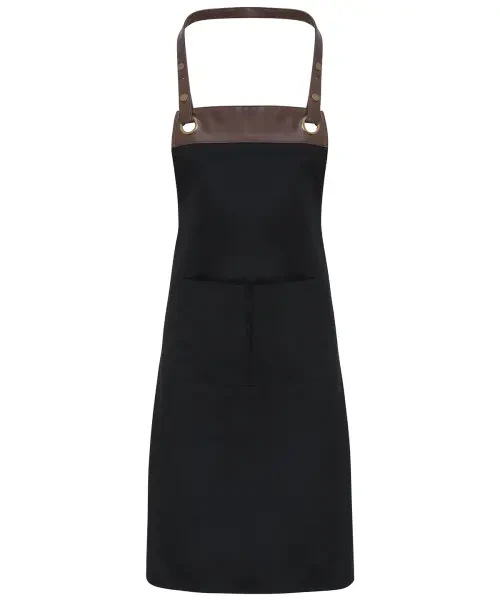 Premier Espresso Bib Apron Black/brown One Size