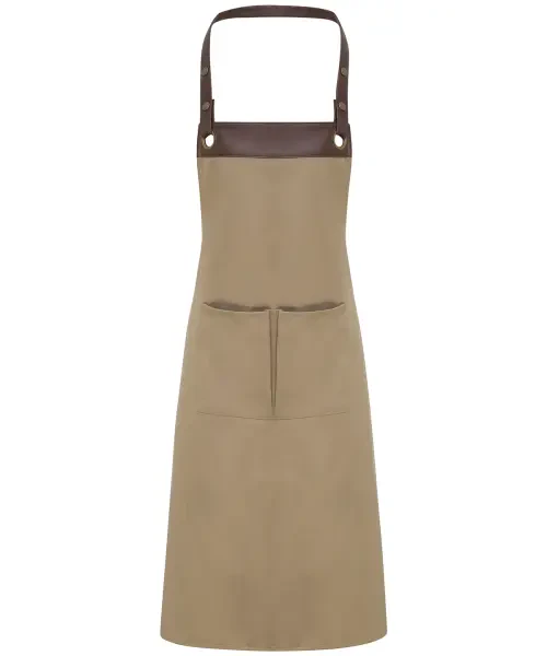 Premier Espresso Bib Apron Khaki/brown One Size