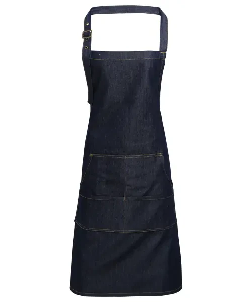 Premier Jeans Stitch Bib Apron Indigo Denim