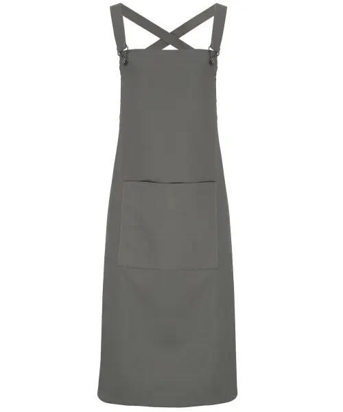 Premier Cross Back 'barista' Bib Apron Dark Grey