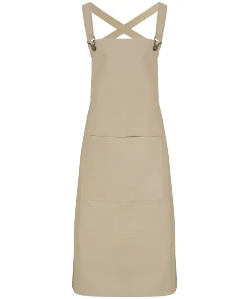 Premier Cross Back 'barista' Bib Apron Khaki