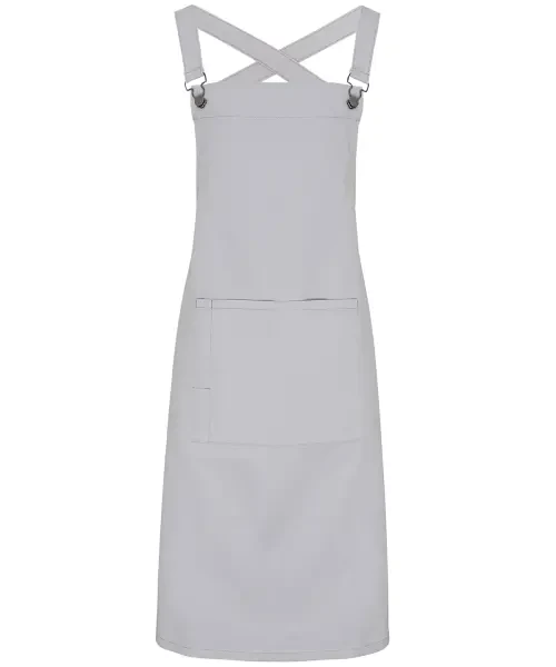 Premier Cross Back 'barista' Bib Apron Silver