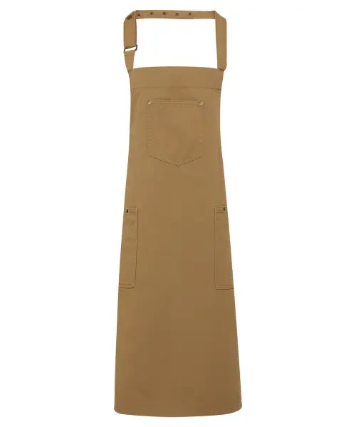 Premier Chino Cotton Bib Apron Khaki