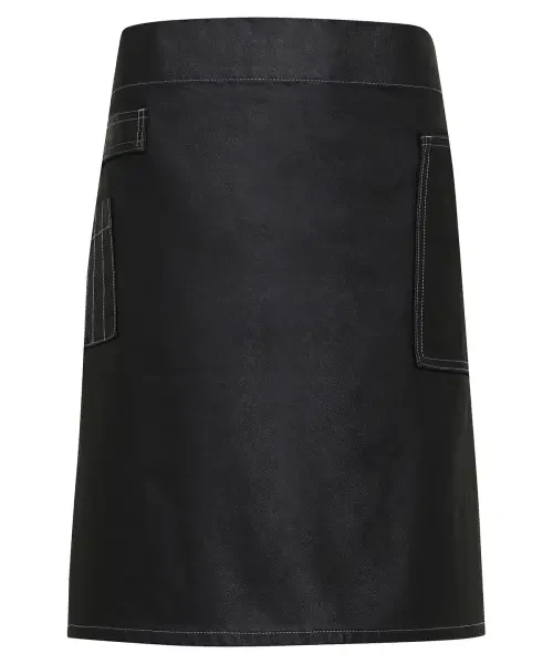 Premier Division Waxed-look Denim Waist Apron Black Denim