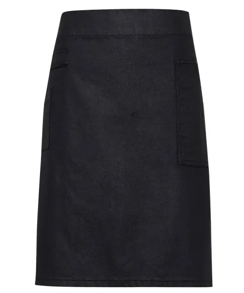 Premier Division Waxed-look Denim Waist Apron Indigo/brown Denim