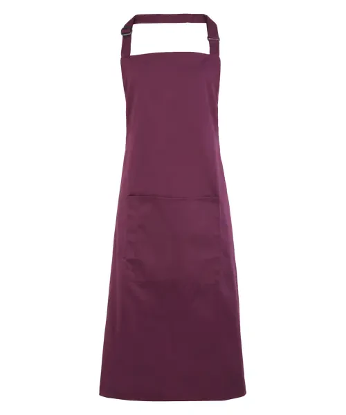 Premier Colours Bib Apron With Pocket Aubergine