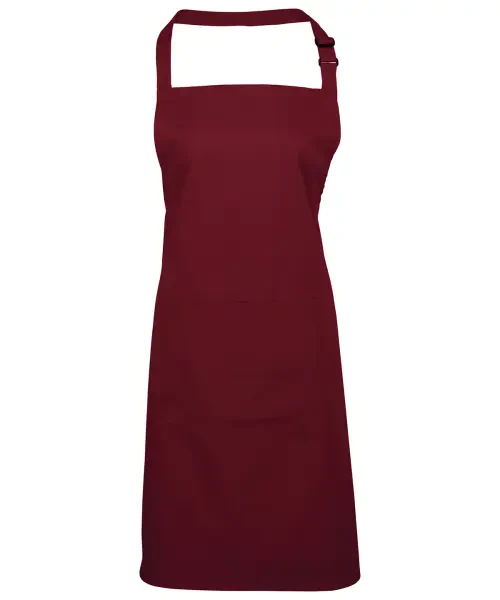 Premier Colours Bib Apron With Pocket Burgundy