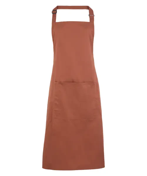 Premier Colours Bib Apron With Pocket Chestnut