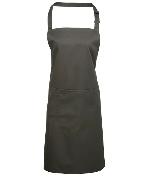 Premier Colours Bib Apron With Pocket Dark Grey