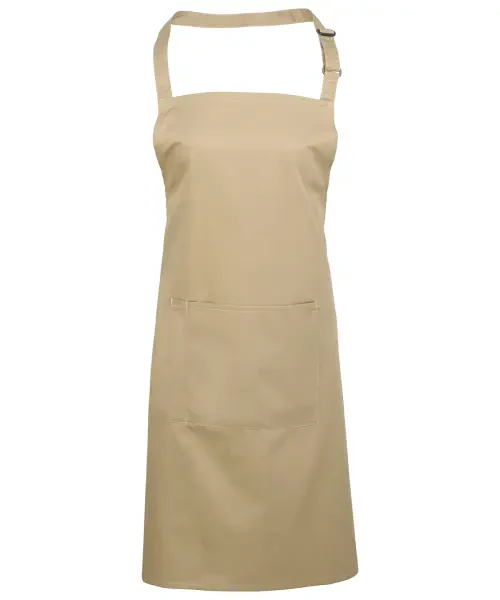 Premier Colours Bib Apron With Pocket Khaki