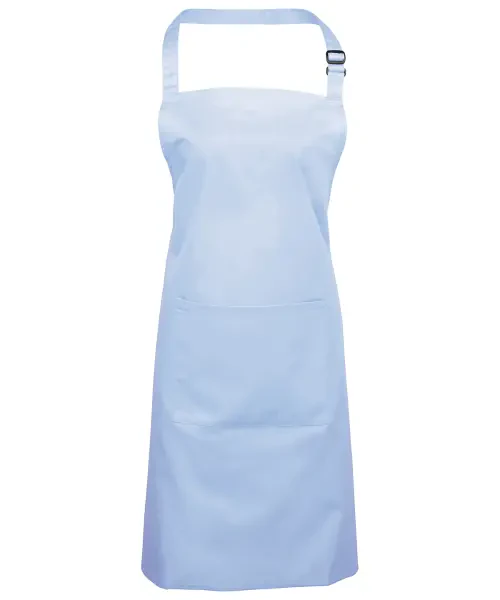 Premier Colours Bib Apron With Pocket Light Blue