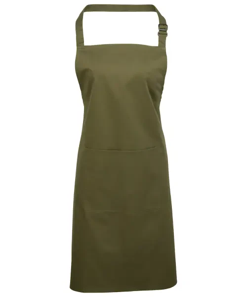 Premier Colours Bib Apron With Pocket Olive