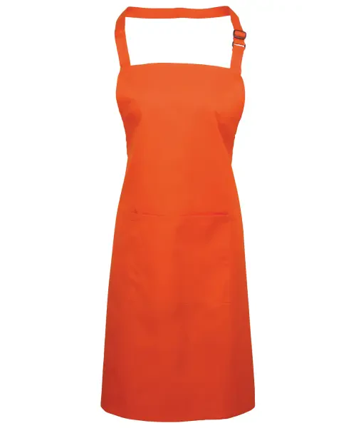 Premier Colours Bib Apron With Pocket Orange