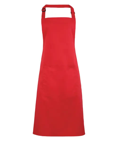 Premier Colours Bib Apron With Pocket Strawberry Red