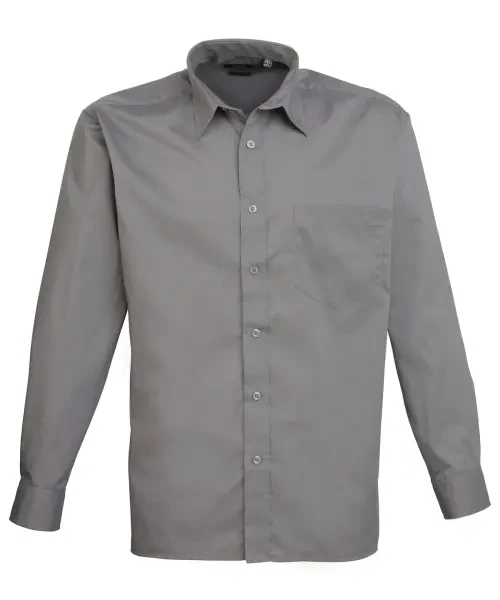 Premier Long Sleeve Poplin Shirt Dark Grey