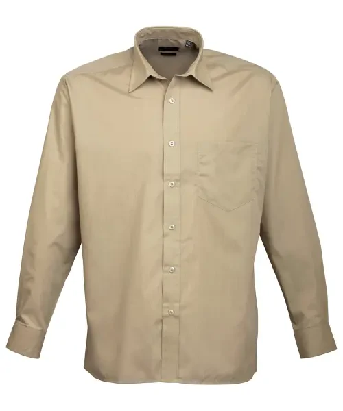 Premier Long Sleeve Poplin Shirt Khaki