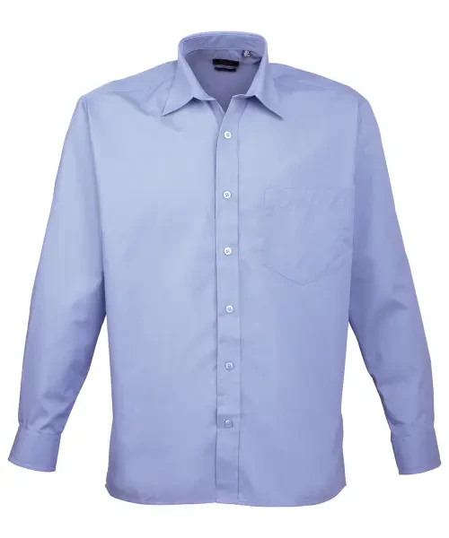 Premier Long Sleeve Poplin Shirt Mid Blue