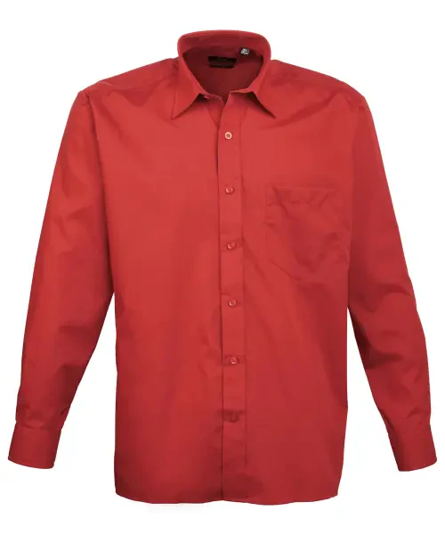 Premier Long Sleeve Poplin Shirt Red