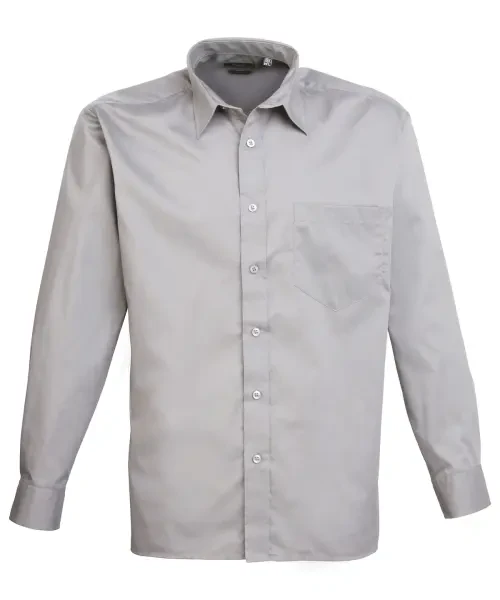 Premier Long Sleeve Poplin Shirt Silver