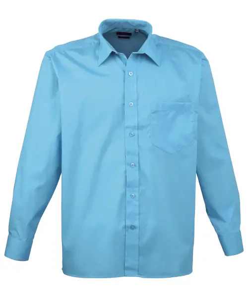 Premier Long Sleeve Poplin Shirt Turquoise