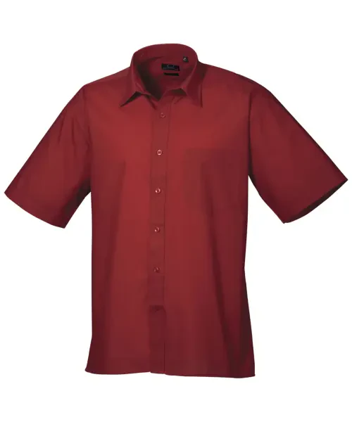 Premier Short Sleeve Poplin Shirt Burgundy