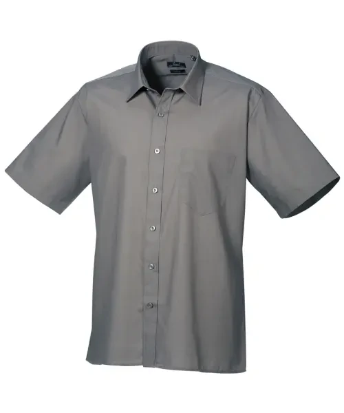 Premier Short Sleeve Poplin Shirt Dark Grey