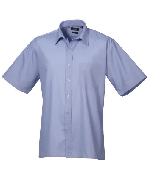 Premier Short Sleeve Poplin Shirt Mid Blue