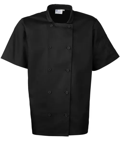 Premier Short Sleeve Chef’s Jacket Black